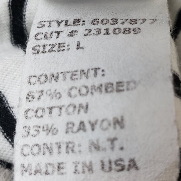 Cut Loose Tunic Top Striped Combed Cotton Rayon Relaxed size L Nautical Classic - Picture 7 of 9